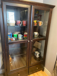 Large Wood and Glass Display Cabinet