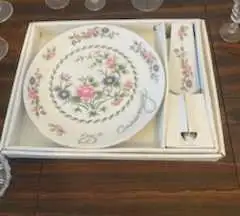 25th anniversary plate and seving set, View more