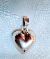 NEW, Sterling Silver Harmony Puffed Heart Pendant