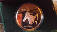 1988 CALGARY $20 "BIATHLON" OLYMPIC COIN.