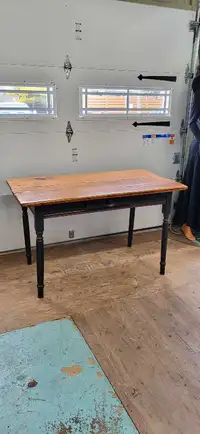Antique Pine Table - Painted Base