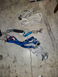 roofing harness, lanyard, rope grab, 50 ft rope new