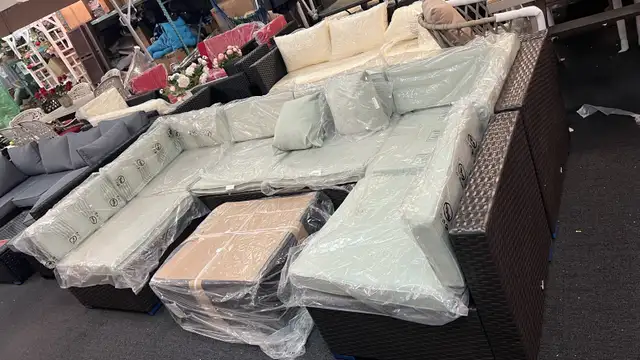 7 Pieces Outdoor Rattan Furniture Set, Patio Wicker Sectional Co in Patio & Garden Furniture in Markham / York Region - Image 2