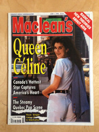 Maclean's magazine Celine Dion cover June 1, 1992