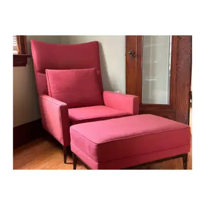 Rare Paul McCobb model 314 high back lounge chair + ottoman for Directional Furniture, USA - c. 1950...