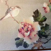 Asian Art Bird and Blossoms
