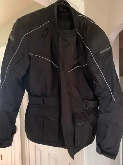 Touring master armour motorcycle jacket.Elbows,shoulders and back are covered armour.Also a pair of...
