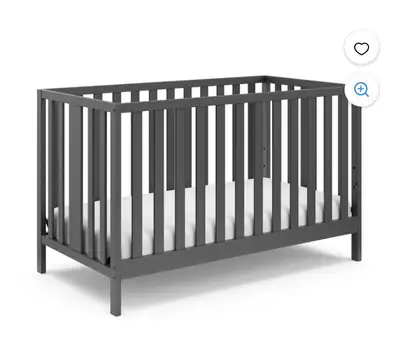 Grey Crib/Toddler Bed Adjustable Convertible Storkcraft Crib, View more