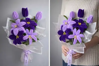 soft bloom flower handmade bouquet , View more