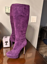 Nine west Purple suede calf high boots