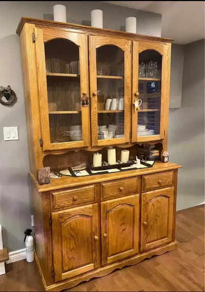 Solid Oak Mennonite Hutch, View more