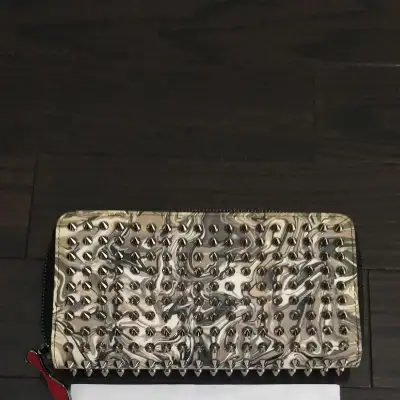 Christian Louboutin Spiked Long Wallet Silver, View more