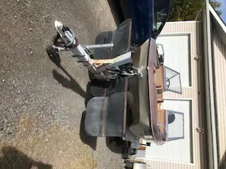 For sale: 1978 - 16' tri hull open bow Glastron power boat with trailer and 85 horsepower Mercury mo...