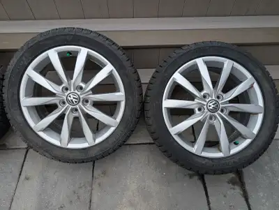 17" VW OEM wheels with 205/50R17 Michelin X-Ice Snow winter tires. Comes off a VW GTI. The wheels ha...