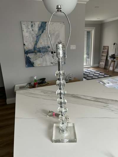 26" Tall Glass Table Lamp (No Shade) - Excellent Condition, View more