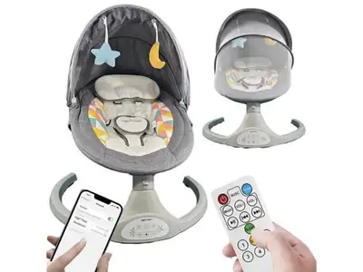 5‑Speed Electric Baby Swing with Bluetooth Music, Remote & Timer, View more