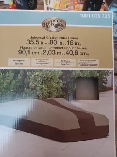 Universal Chaise Patio Cover Beige/Brown 35.5"W x80"L x16" - $35, View more