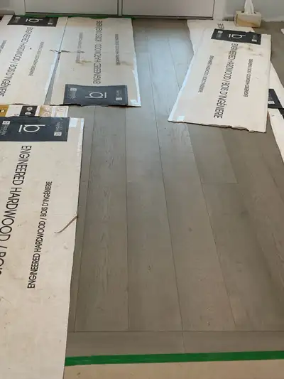 White oak engineered hardwood flooring. 71/2” wide by 3/4” thick. 155 square feet. Install available...