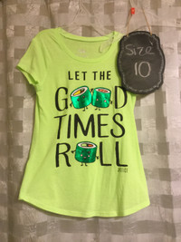 Justice girls Let the Good Times Roll t-shirt - 10 - NWOT