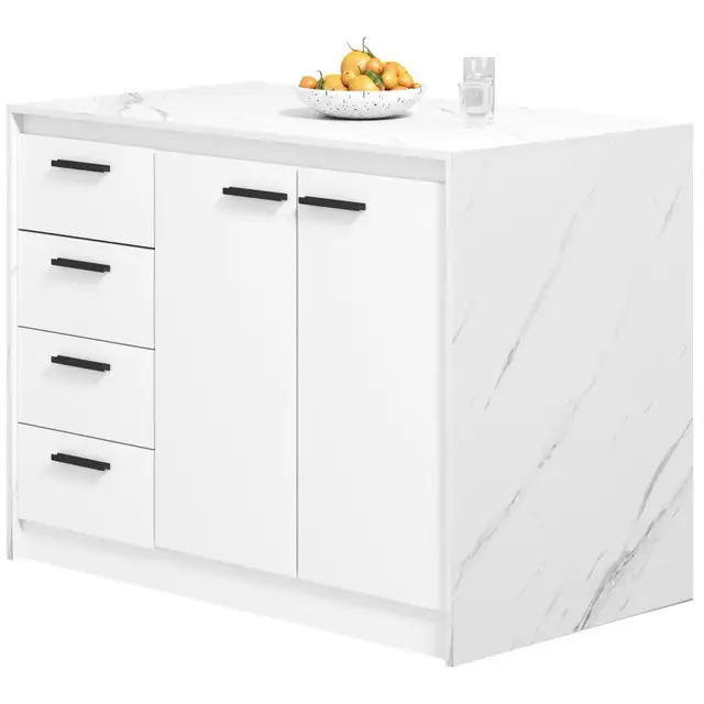Kitchen Island with Storage Cabinet, 4 Drawers and Adjustable Sh in Other in Markham / York Region - Image 3