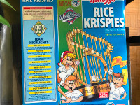 Toronto Blue Jays 1993 world series limted edition cereal box