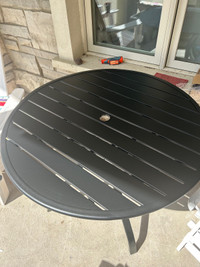 Outdoor table black 37 " Diameter new in box or assembled