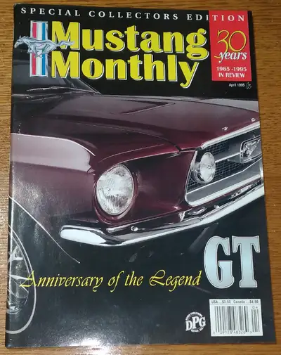 April 1995 Collectors edition of "Mustang Monthly", cellabrating 30 years(65 to 95) on the anniversa...