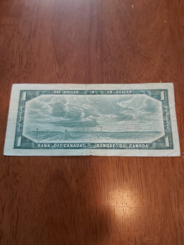 B of C 1954 $1 Bill Devils Face Beattie-Raminsky B/F 8667245 in Arts & Collectibles in Saint John - Image 2