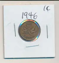ORIGINAL RARE VINTAGE 1946 CANADIAN 1¢ KING GEORGE PENNY