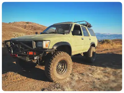 3.4 swapped , manual swapped . Lots of work done to this thing . 33x12.5xr15 Yokohama geoland tires...