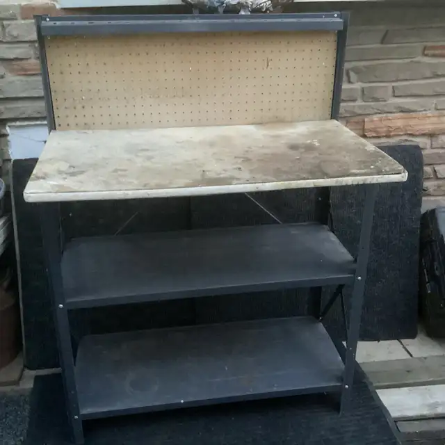 Workbench W/ 2 shelfs  overall size = 36"W x 49"H in Tool Storage & Benches in Oakville / Halton Region - Image 2