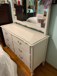 Children's matching dresser, desk, and night table bedroom set