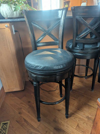 Set of 3 Swivel Bar Stools (solid wood)