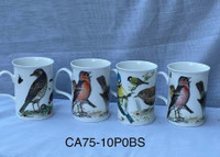Vintage English Bone China tall bird mugs 