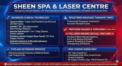 Threading, Waxing, Laser hair Removal, Massage(RMT), Hydrafacial, View more