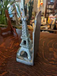 Cast aluminum Eiffel tower bookend