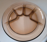 Vintage Rare French Duralex Amber Visionware Sectional 9" Plate