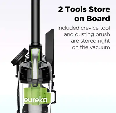 Quick release handle for effortless above floor cleaning. Attach the crevice tool or dusting brush t...