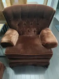ArmChair, Comfortable, Brown, in fair to good condition.