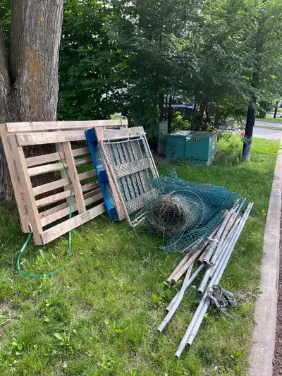 Free metal fence and wood , View more