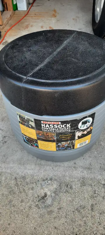 Reliance Hassock Portable Toilet Use in your RV, Camper, Tent, Bunkie, etc