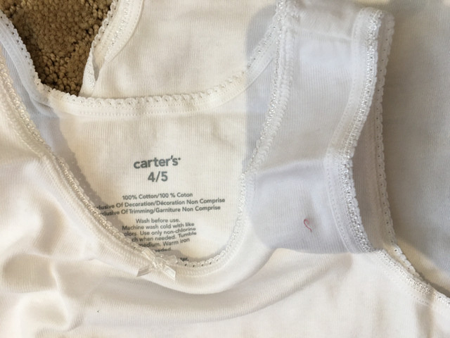 New Carters kid 2-Pack Cotton Tanks sz 4-5T White in Clothing - 4T in City of Toronto - Image 4