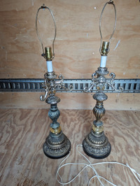 Vintage Metal and glass Table Lamps 1960's
