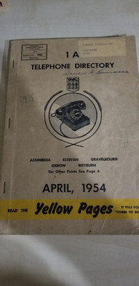 1954 Lafleche phone book 