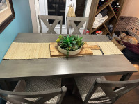 Beautiful grey dining table with 4 chairs