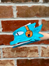 Paper dragon puppet DJ