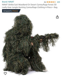 New NINAT Ghillie Suit Woodland Or Desert Camouflage Adult
