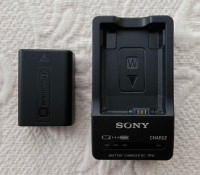 Genuine Sony camera battery (NP-FW50) & Sony charger (BC-TRW)