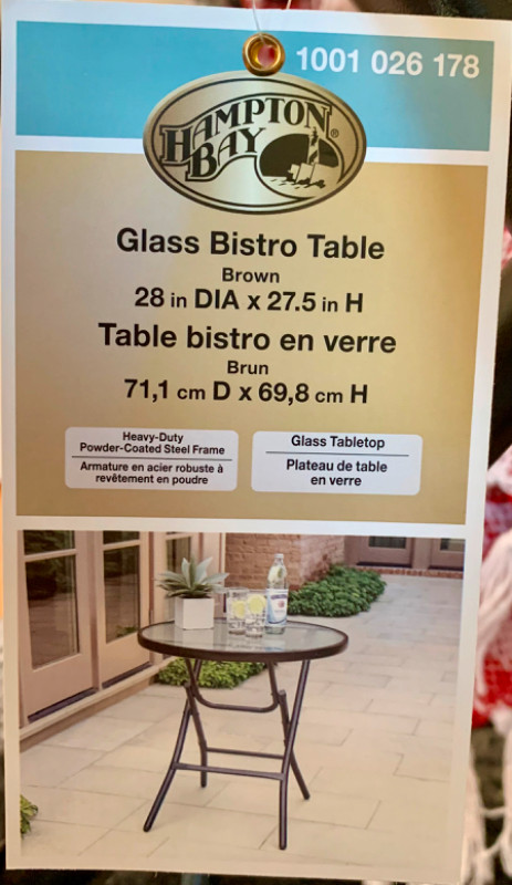 BRAND NEW GLASS BISTRO TABLE WITH 2 CHAIRS in Other Tables in Oshawa / Durham Region - Image 3