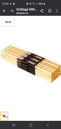 Drum sticks 12 pack of 7A Maple